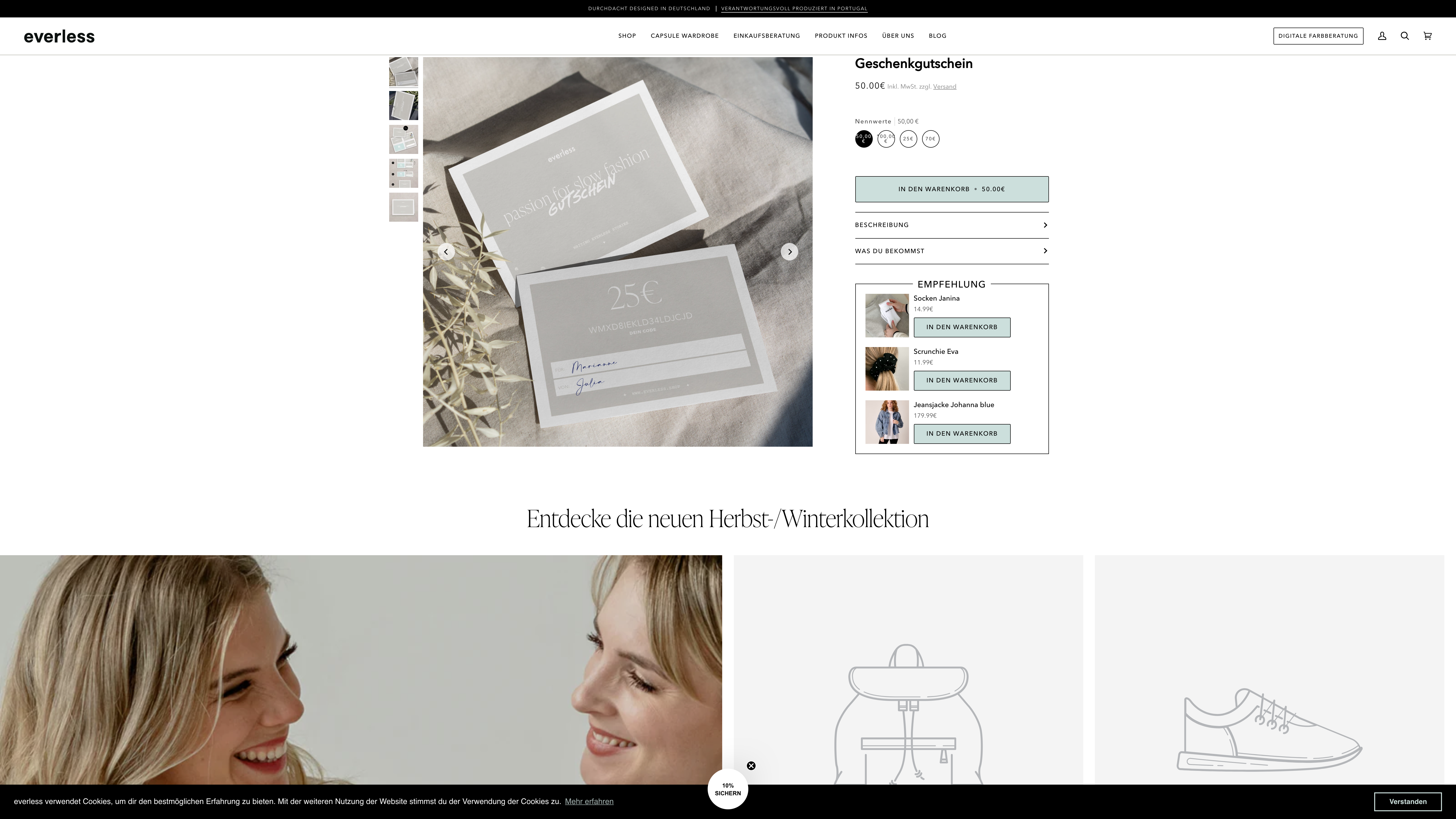 Shopify Erstellung everless screenshot 5