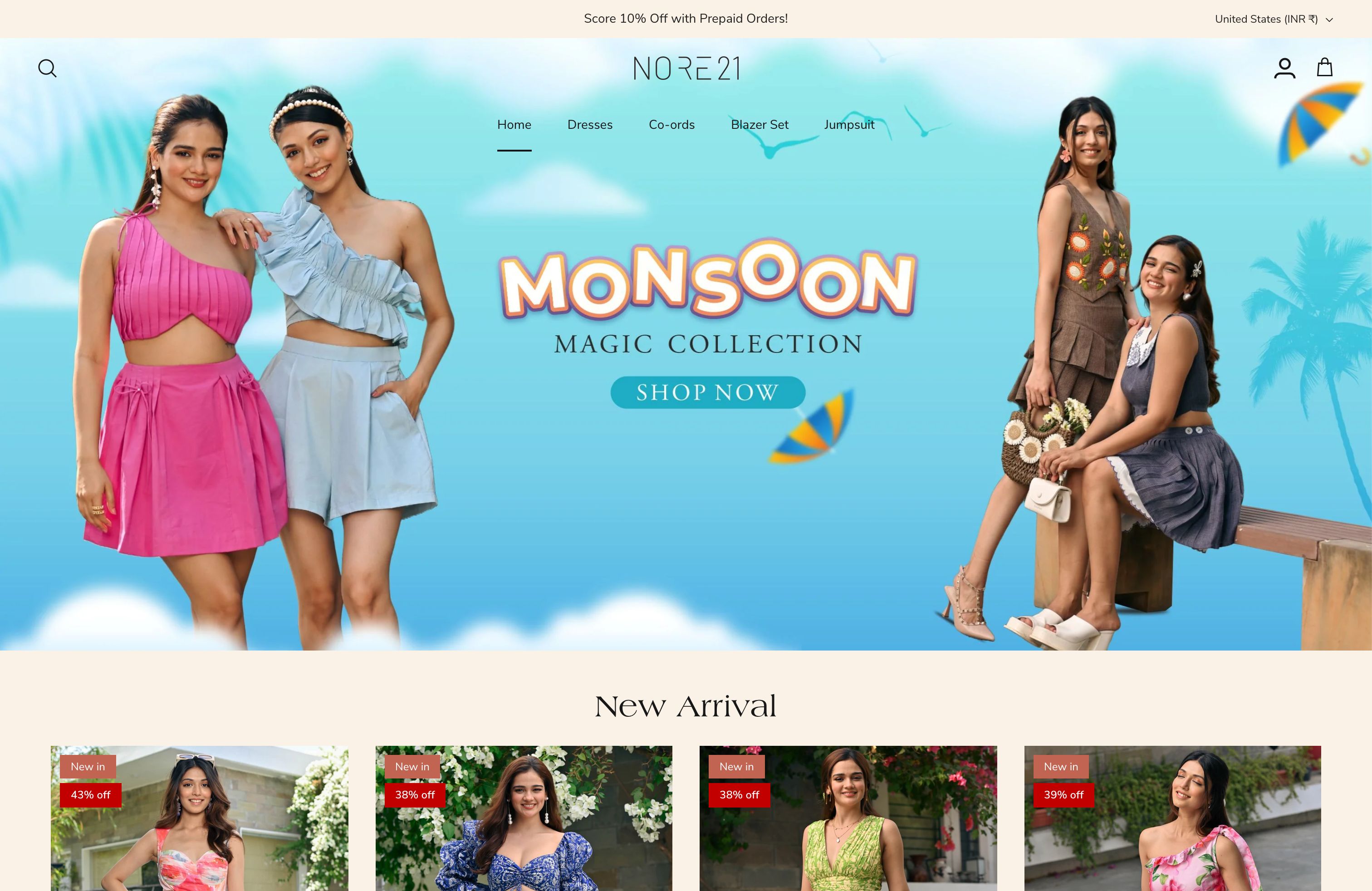 Nore21 Shopify Website Development screenshot