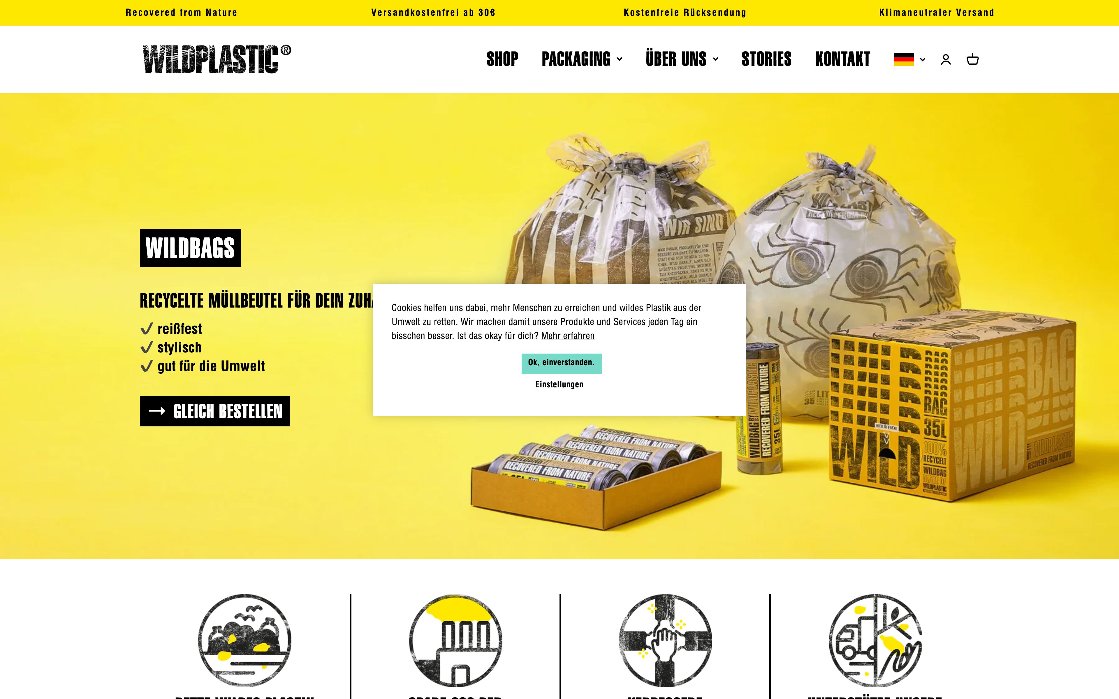 Shopify Konzeption wildplastic screenshot