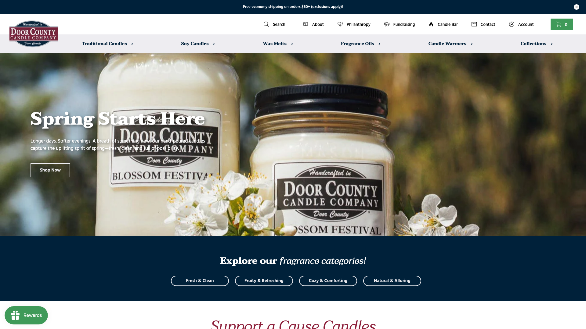 Door County Candle (DCC) Philanthropy & E-commerce Integration screenshot